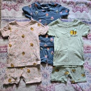 Old Navy Toddler Pajama Trio in Pink, Green, and Blue
